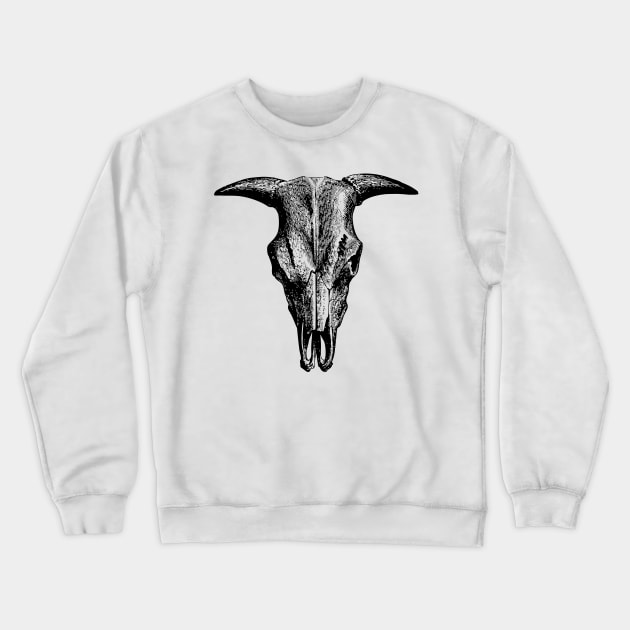 Vintage Animal Skull | Bull Skull | Steer Skull | Cow Skull | Sheep Skull | Horned Skull | Crewneck Sweatshirt by Eclectic At Heart